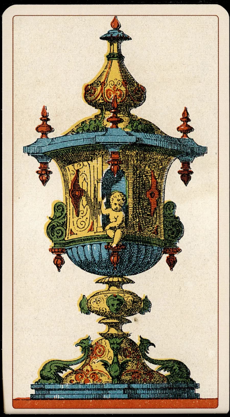 The Ace of Cups card from the Tarocchino Milanese deck