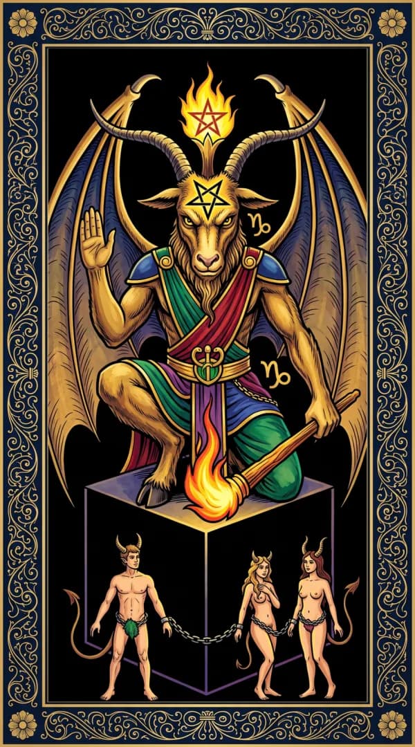 The Devil card from the Golden Dawn deck