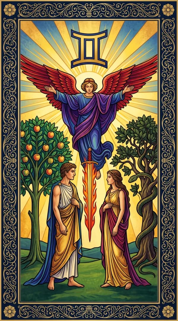 The Lovers card from the Golden Dawn deck