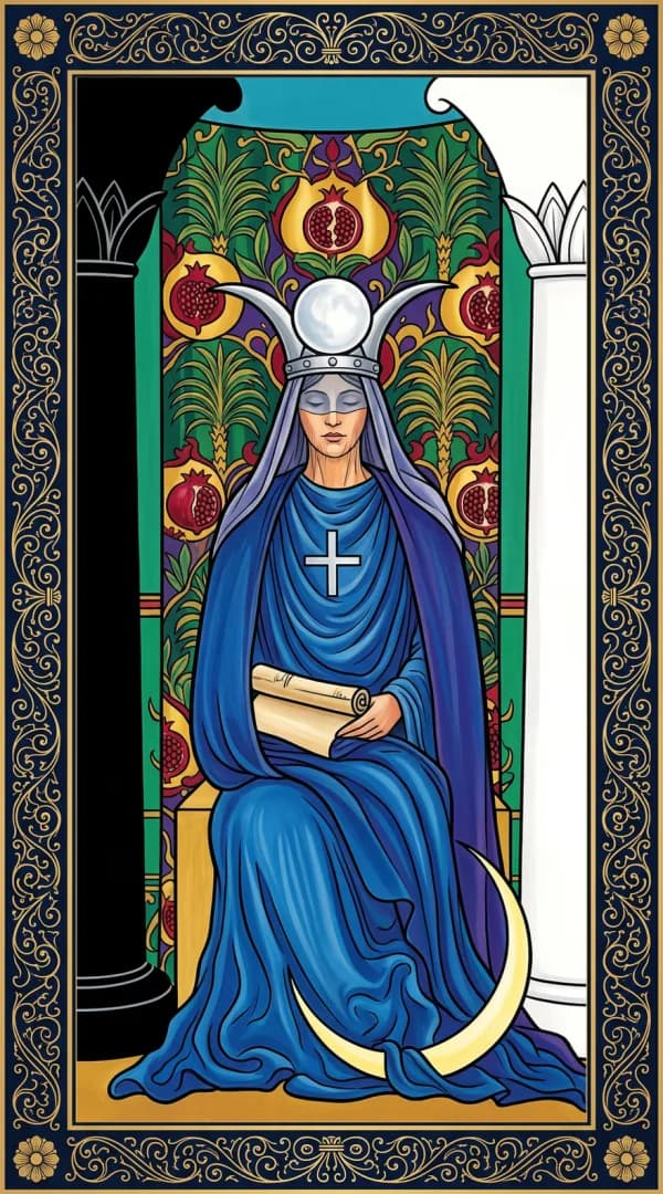 The High Priestess card from the Golden Dawn deck