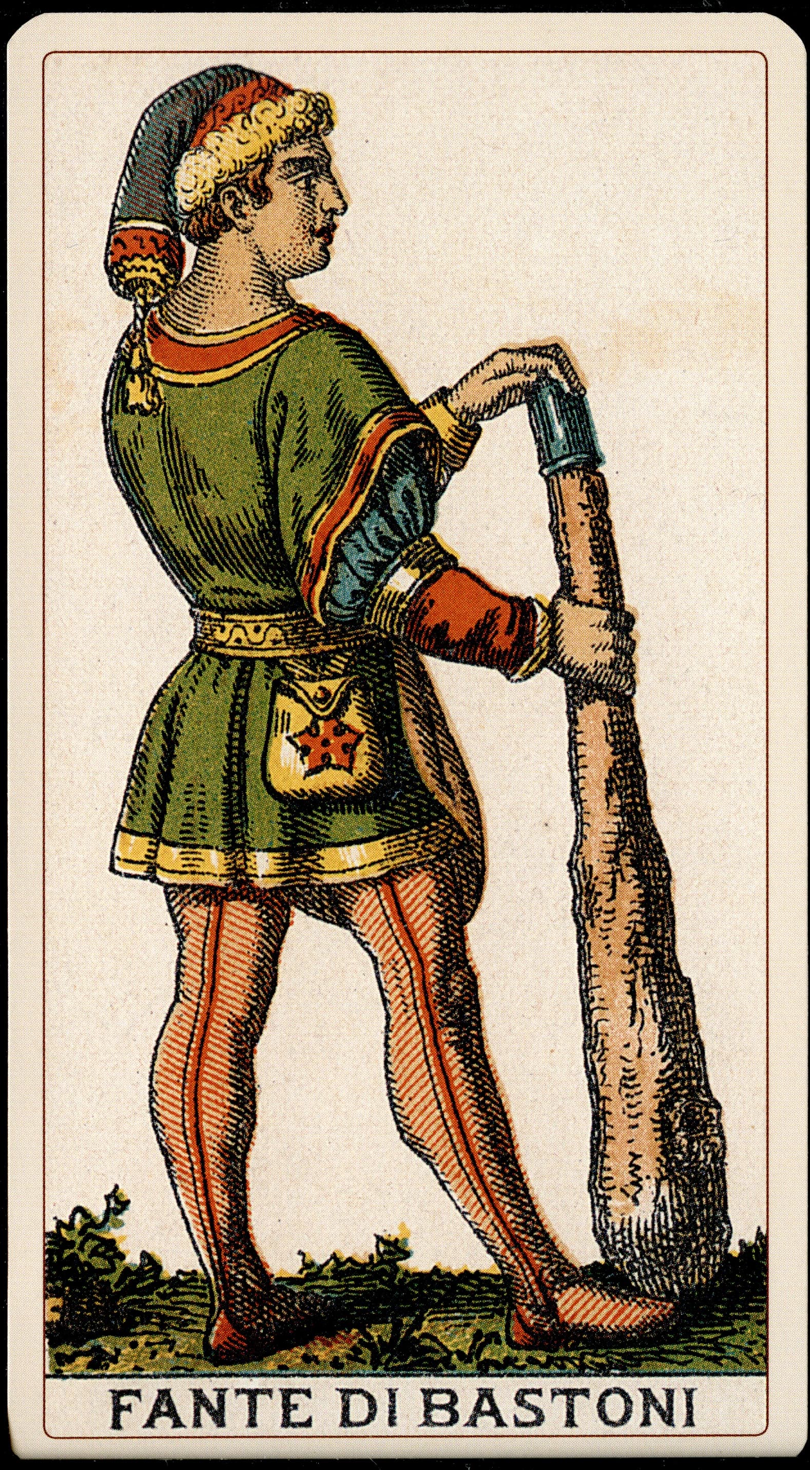 Fante di Bastoni from the Tarocchino Milanese deck