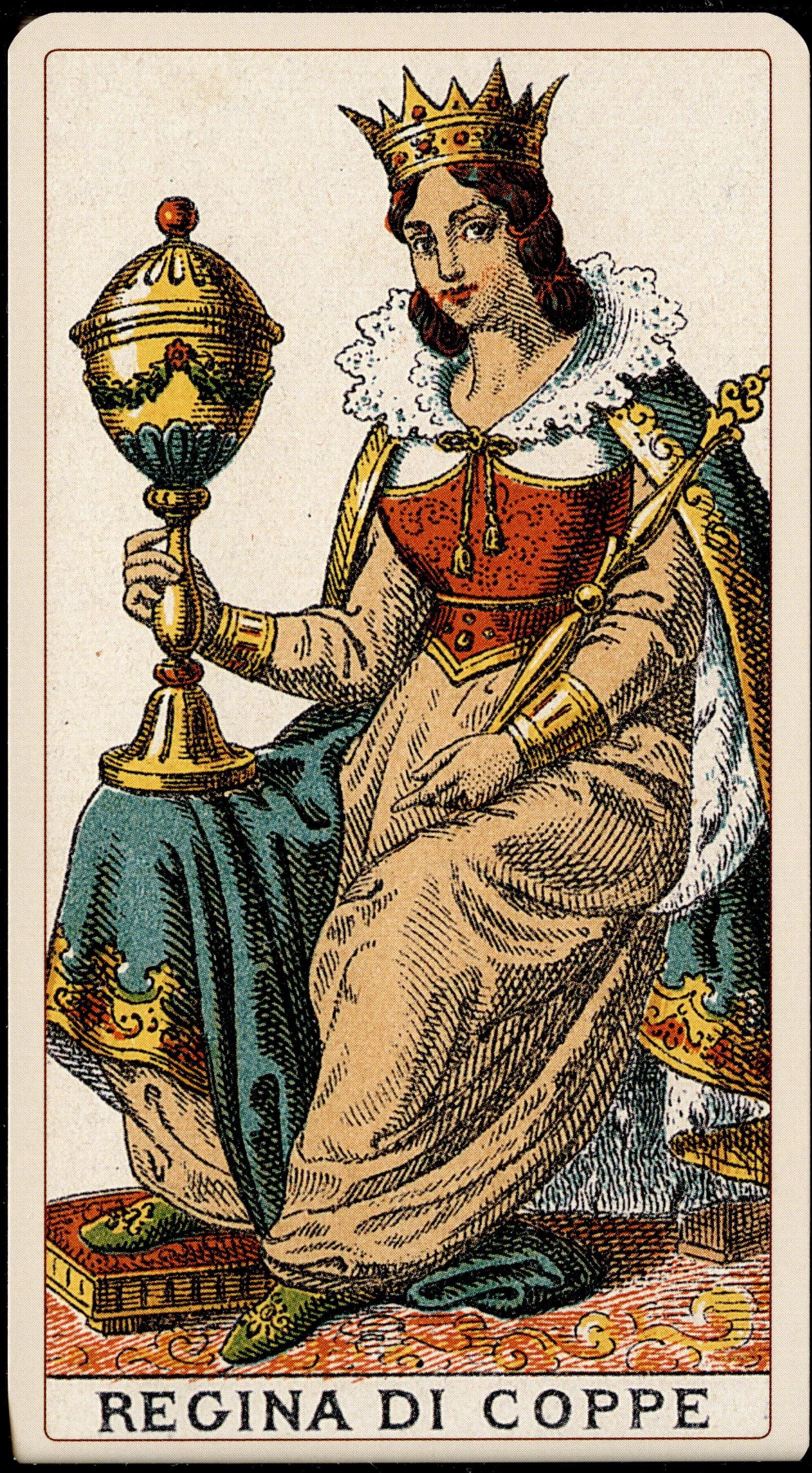 Regina di Coppe from the Tarocchino Milanese deck