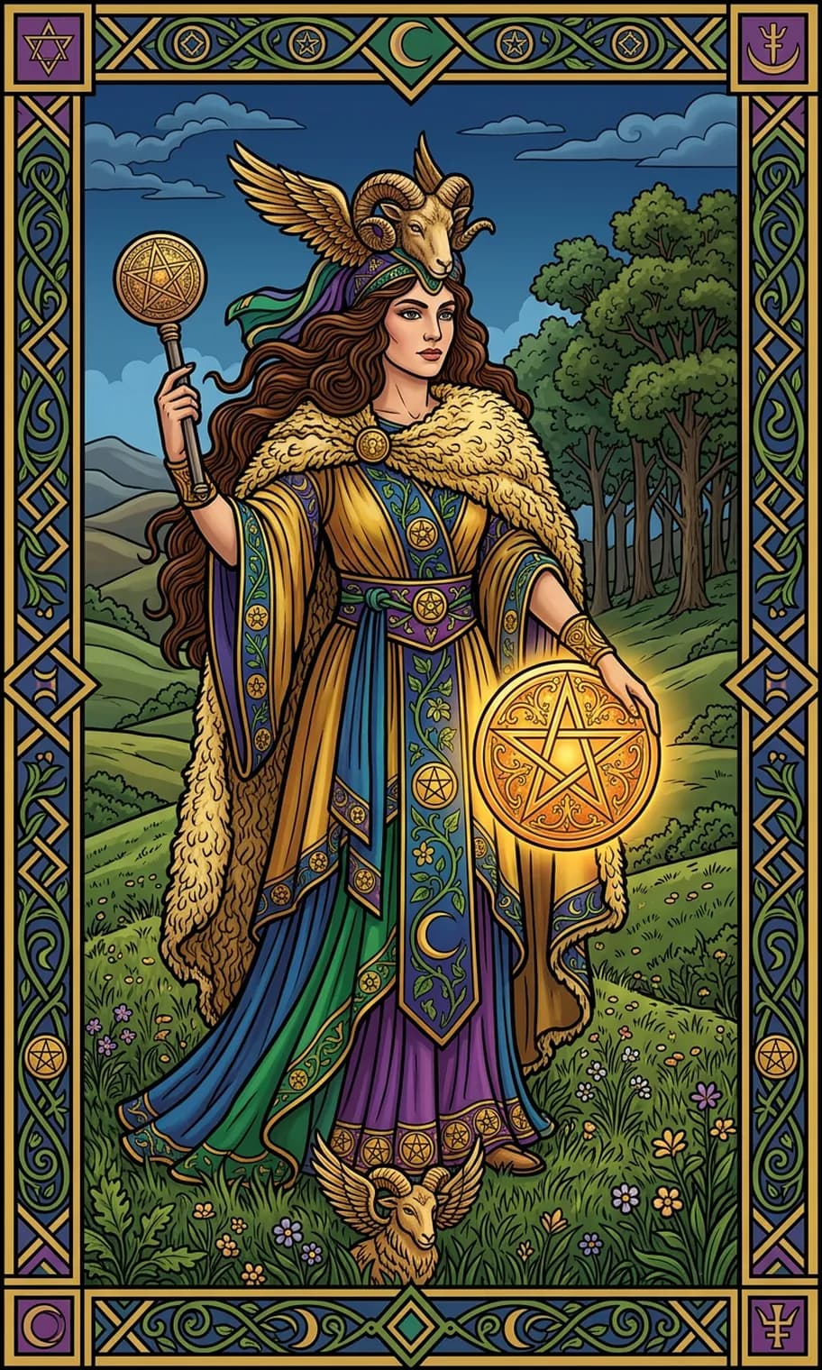 Princess of Pentacles from the Golden Dawn deck