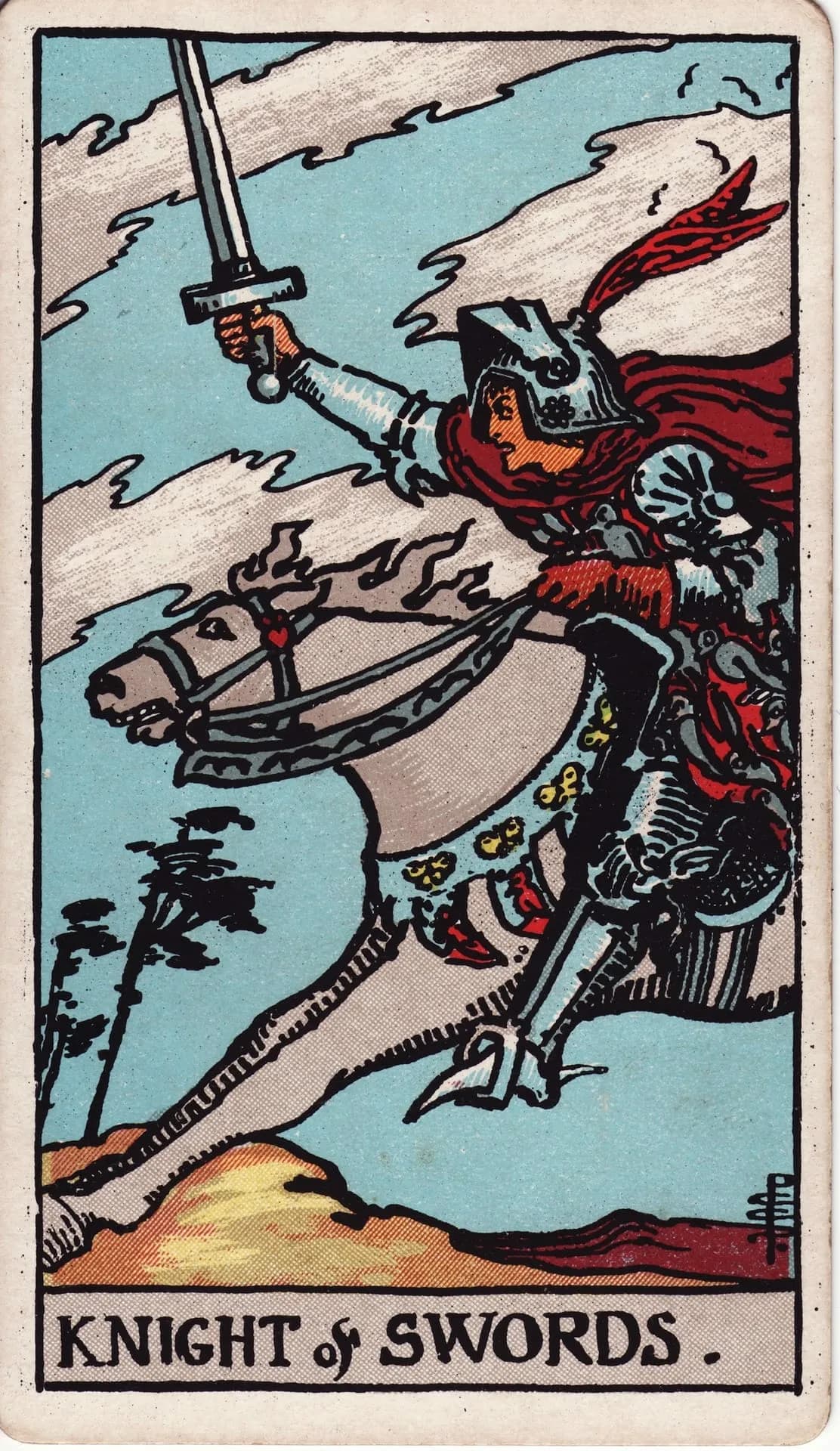 Knight of Swords from the Rider-Waite-Smith deck