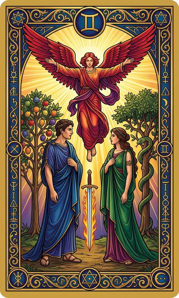 The Lovers card from the Golden Dawn deck