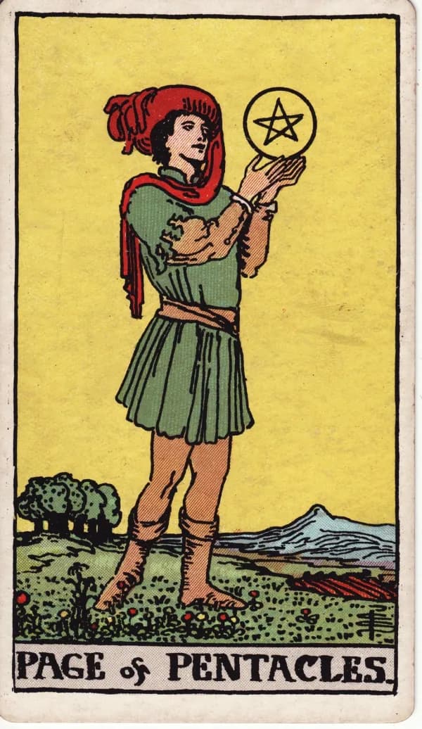 The Page of Pentacles card from the Rider-Waite-Smith deck