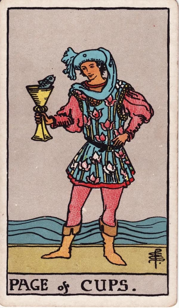 The Page of Cups card from the Rider-Waite-Smith deck