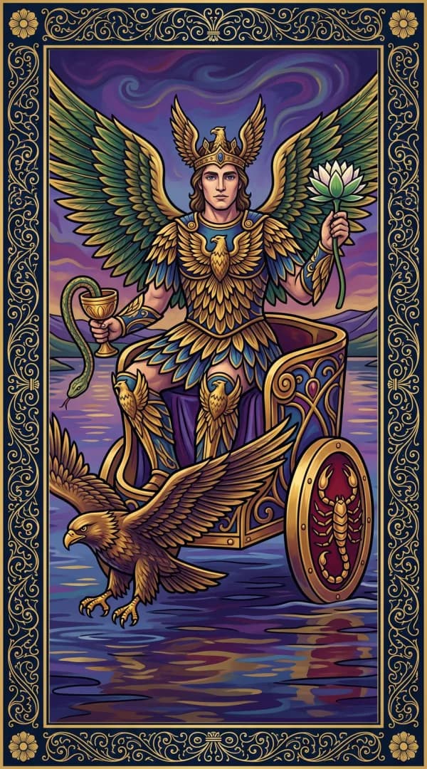 The Prince of Cups card from the Golden Dawn deck