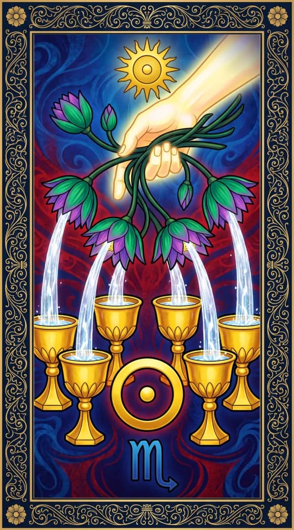 The Six of Cups card from the Golden Dawn deck