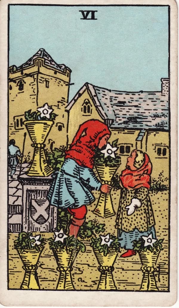 The Six of Cups card from the Rider-Waite-Smith deck