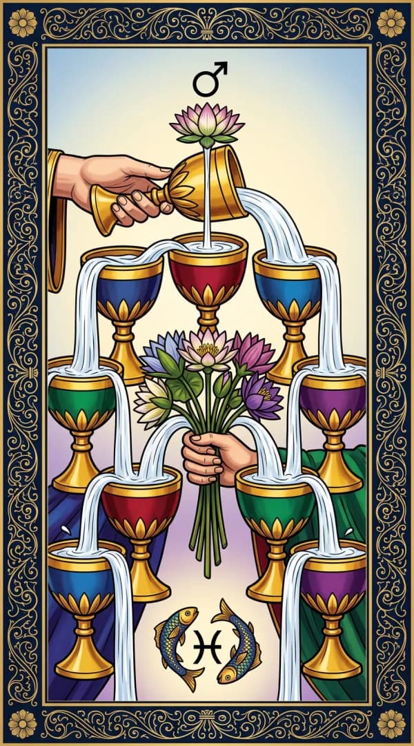 The Ten of Cups card from the Golden Dawn deck