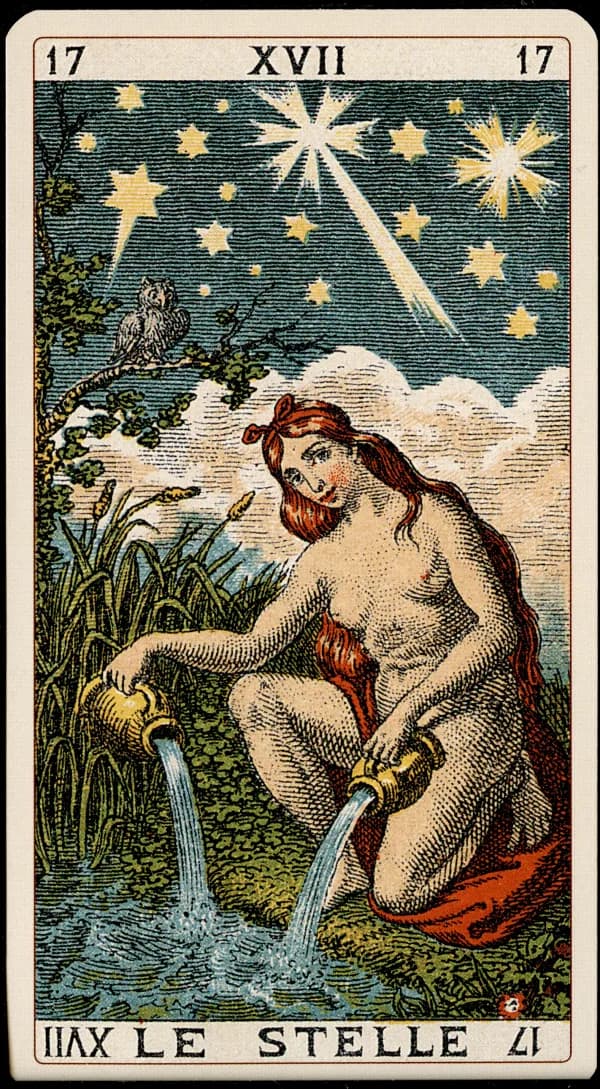 The Star card from the Tarocchino Milanese deck